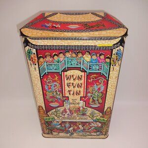 Vintage 1990s The Silver Crane Co Wun Fun Tin Chinese Asian England 1994 11-1/2"